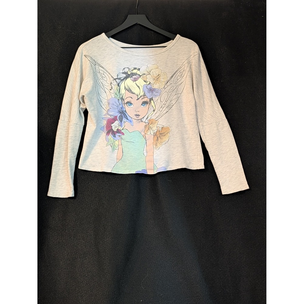 Disney Tinker Bell Fairycore Floral Graphic Lightweight Sweatshirt Women's Med